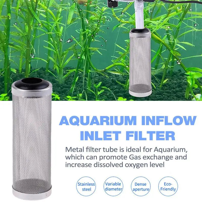 Aquarium Filter Guard Fish Filter Guard Inlet Filter Stainless Steel Pre-Filter Cover Intake Strainer Safe Guard For Fish Shrimp