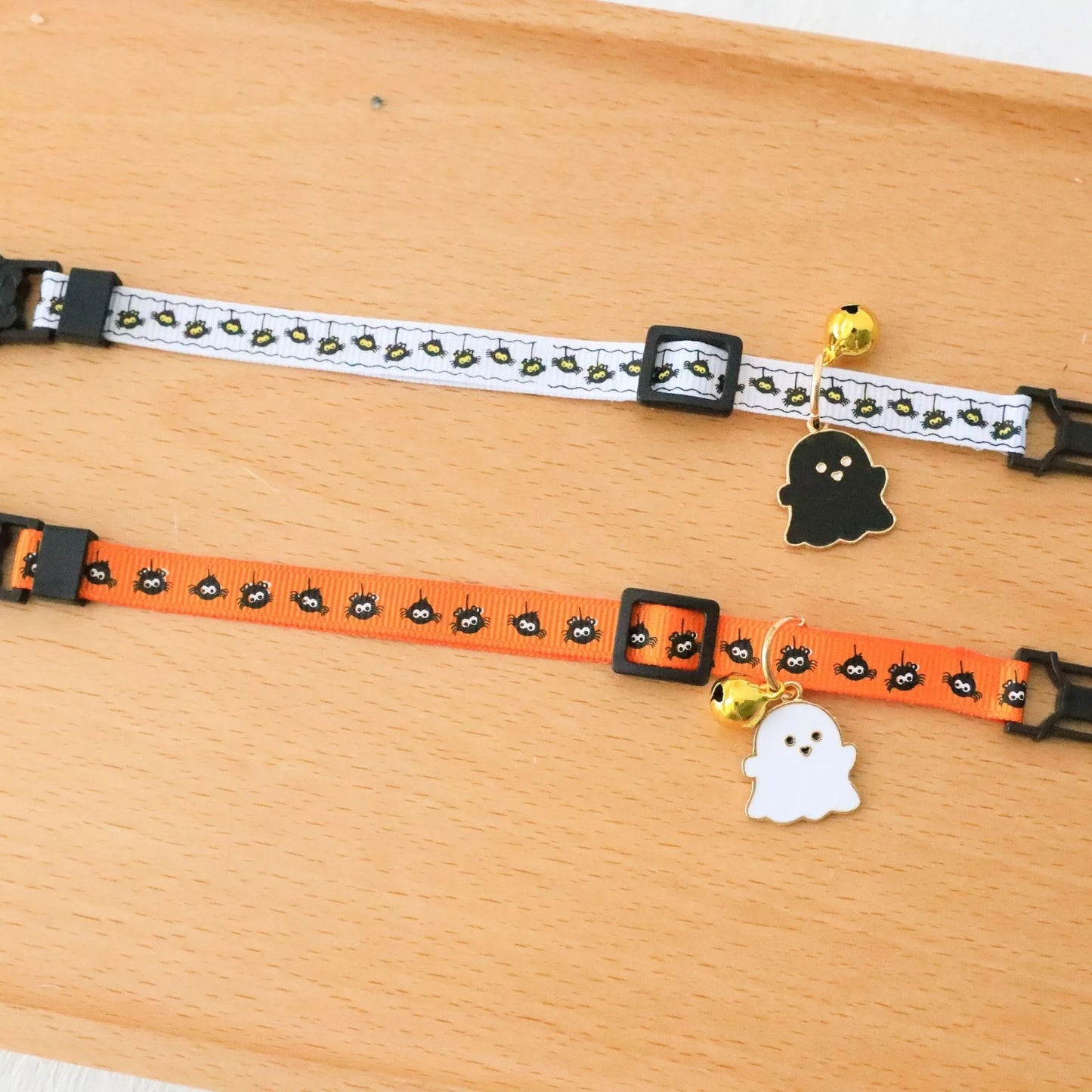 Funny Cosplay Collar Accessories for Dogs Scary Halloween Printing Ghost Pumpkin Pet Neck Wear Ring Bell Cartoon Cat Necklace