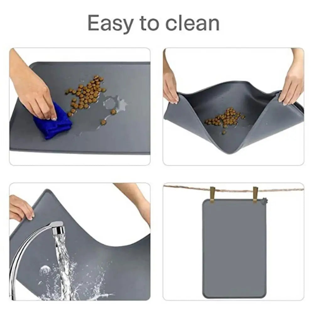 Dog Mat For Food And Water Large Dog Feeding Mat Food Grade Waterproof Non-Slip Silicone Pet Food Mat Waterproof Cat Mat For