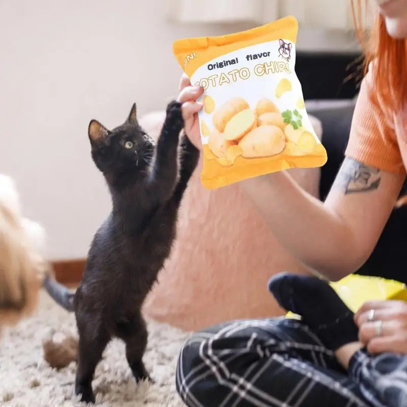 Dog Toy Potato Chip Bag Squeaky Snack Bag Dog Toy Molar Toy Snack Bag Dog Toy Interactive Plush Pet Toy Puppy Teething Toy