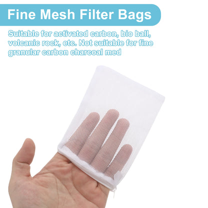 UXCELL Aquarium Filter Media Bags Fine Zipper Mesh Filter Bags Mesh Zipper Bags for Activated Carbon Resin Filters