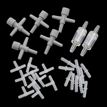 UXCELL Aquarium Air Bubble Stone Aerator Check Valve Fish Tank Pump Hydroponic Oxygen Plate Air Pump Accessories Tools Parts Set