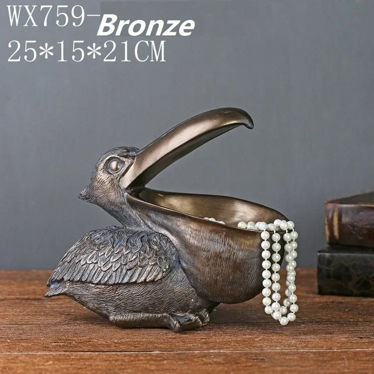 Big Mouth Bird Statue Door Key Porch Wine Cabinet Storage Box Home Decoration Toucan Resin Sculpture BirdArt Ornament Gift