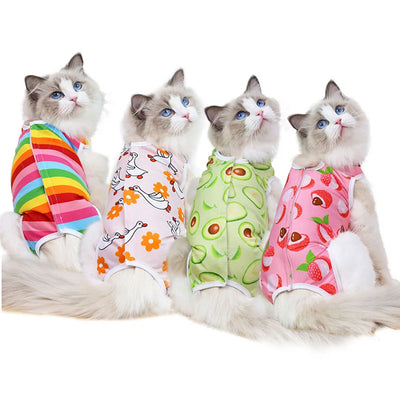 Cat Recovery Suit for Post Surgery Protection Anti-Licking Wound Kitten's Shirt Professional Cat Recovery Suit for After Spaying