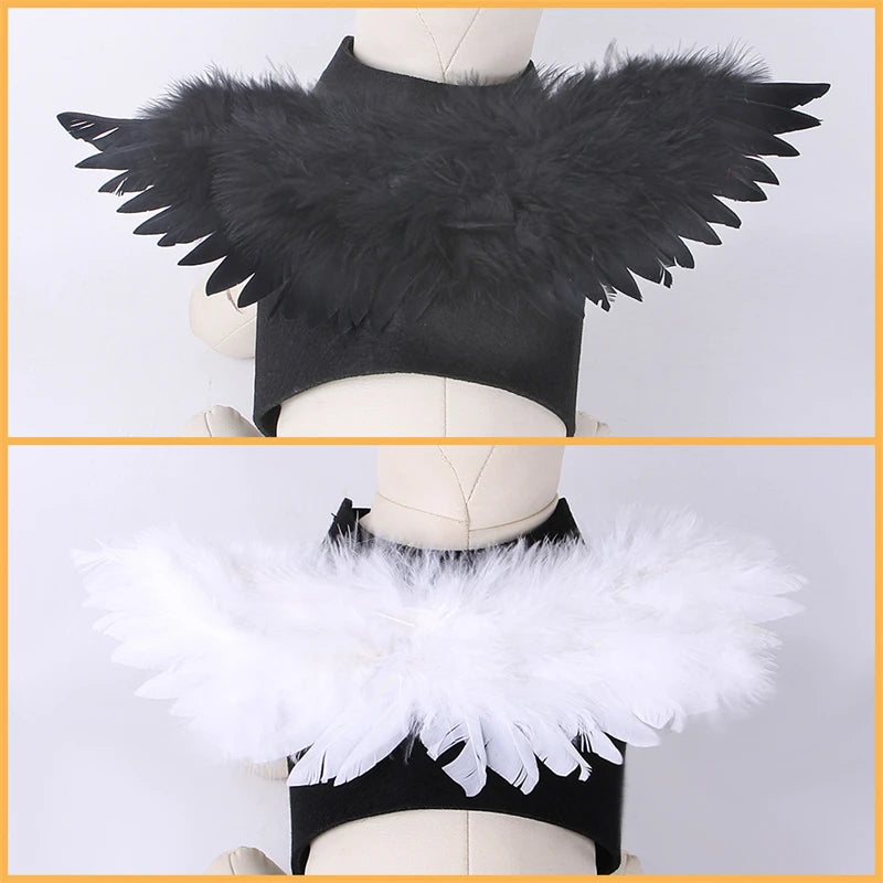 Angel Wings Pet Dogs Accessories Festival Halloween Puppy Costume Clothes Black White Cosplay Jacket Luxury Designer Pet Items