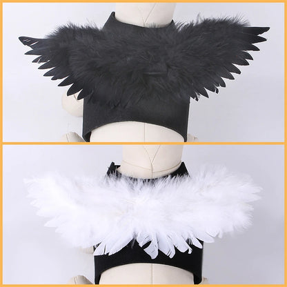 Angel Wings Pet Dogs Accessories Festival Halloween Puppy Costume Clothes Black White Cosplay Jacket Luxury Designer Pet Items