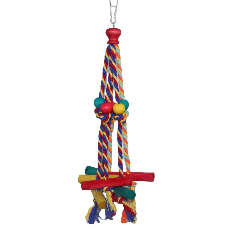 Parrot toys, Colorful wooden bird supplies, Unique shape, Diverse ways to play, Complete variety, Large parrot bite bird toys