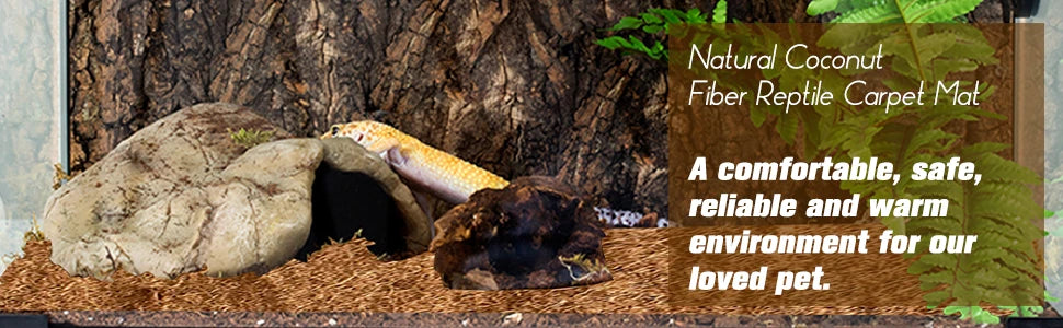 Reptile Carpet Natural Coconut Fiber Coir Mat Pets Terrarium Substrate Liner Flooring Supplies for Lizard Snake Bunny Tortoise