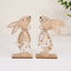2025 Easter Wooden Rabbit Ornaments Standing Bunny with Flower for Spring Easter Party Home Table Decoration DIY Crafts Supplies