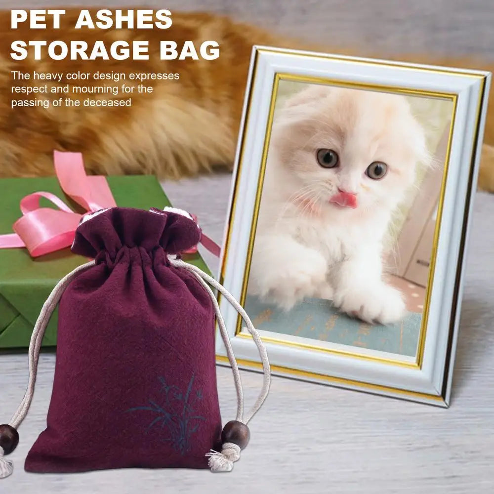 Dog Ashes Bag Keepsake Dog Ashes Kitten Pouch For Ashes Lightweight Cat Cremation Bag Small Drawstring Memorial Dog Pouches