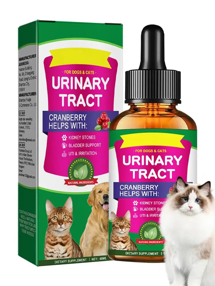 Powerful Cat Bladder Drops 60ml For Urinary Tract Care Powerful Bladder Stone Remover Promote Kidney Health Pet Health Care