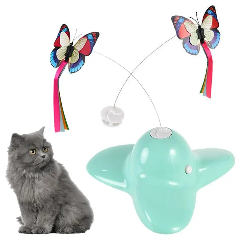 Butterfly Cat Toy Interactive Cat Toys For Boredom Moving Cat Toys With LED Light And Weighted Base Butterfly Flutter Pet