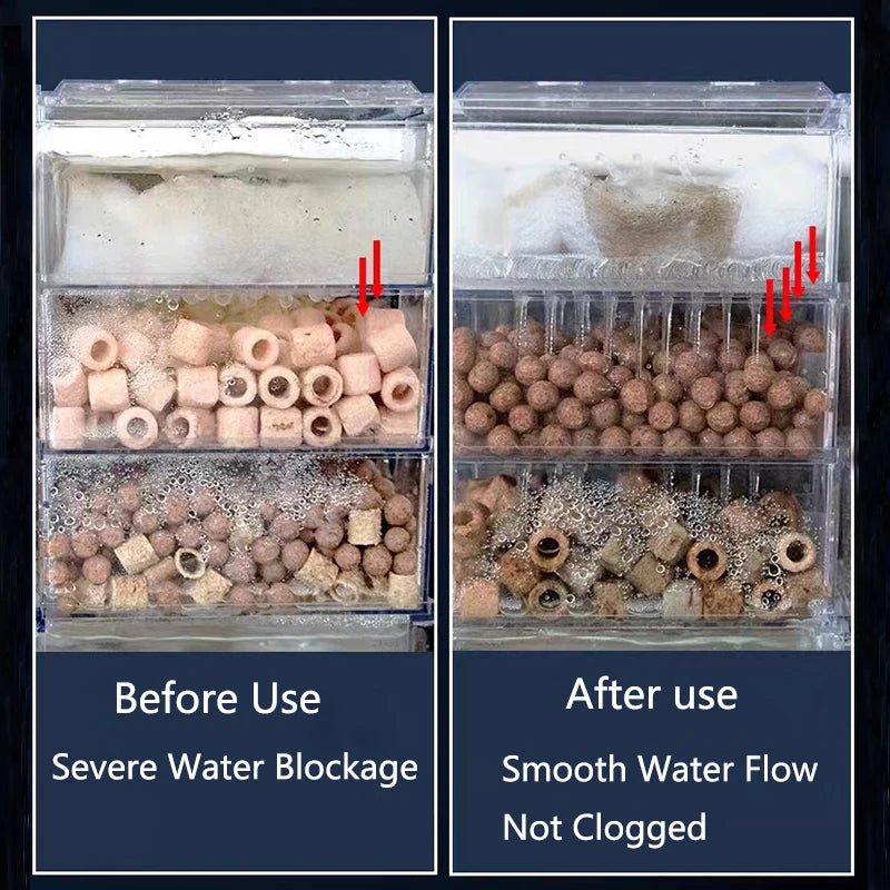3D Aquarium Filtration Fiber Prevent Water Blockage Fish Tank Biochemical Filter Practical Bio.Sponge Pad Skimmer Supplies New