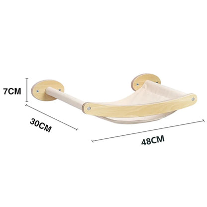 Solid Wood Wall-mounted Cat Climbing Frame Set with Cat Sleeping Nest Cat Tree and Wall Hanging Climbing Column for Kitten