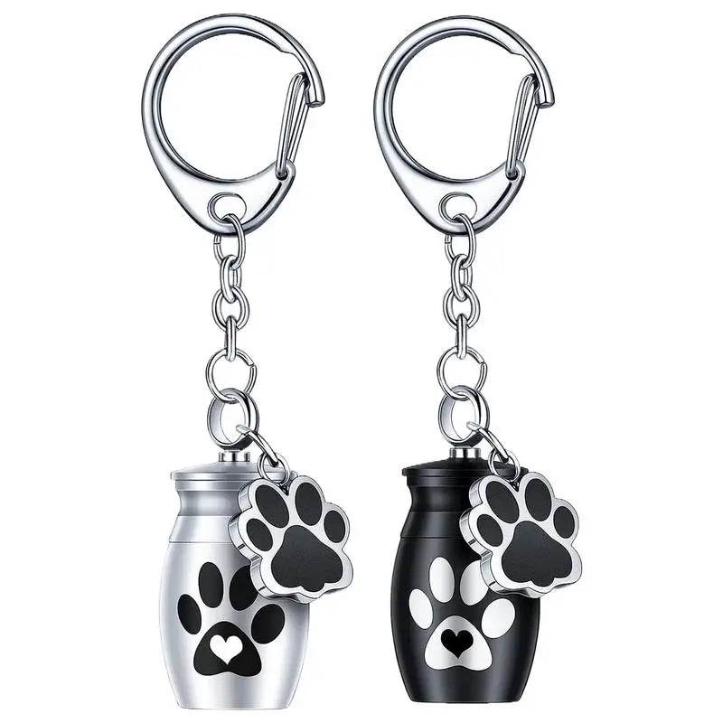 Pets Urn Keychain Paw Print Keyring Cremation Ashes Pendant Cat Cremation Jewelry Pendant Dog Paw Print Keepsake for Cats Dogs