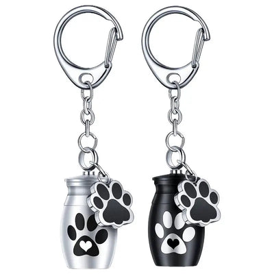 Pets Urn Keychain Paw Print Keyring Cremation Ashes Pendant Cat Cremation Jewelry Pendant Dog Paw Print Keepsake for Cats Dogs