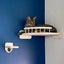 4 Pieces Cat Wall Mounted Shelves Set Corner Observation Platform with Small Jumping Platform for Kitten Climbing and Sleeping