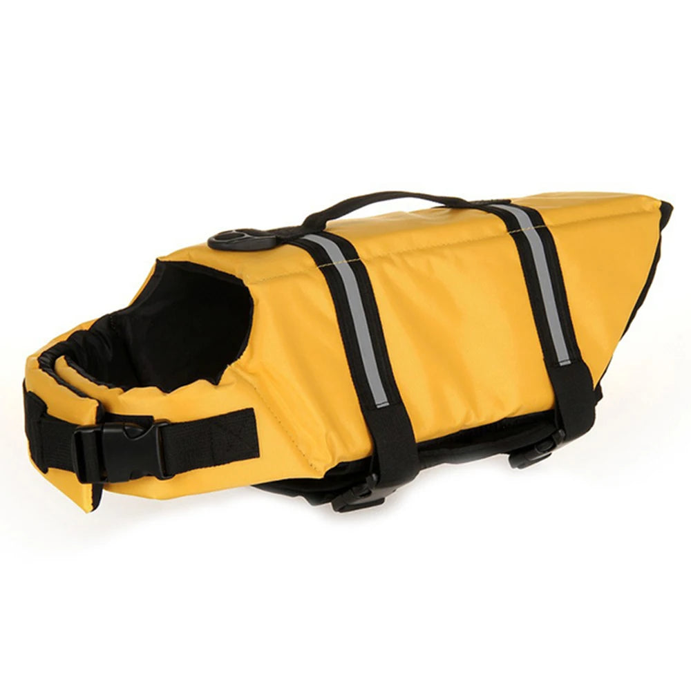 Dog Life Jacket with Reflective Stripe Adjustable High Flotation Dog Life Vest Ripstop Dog Lifesaver Pet Life Preserver Swimsuit