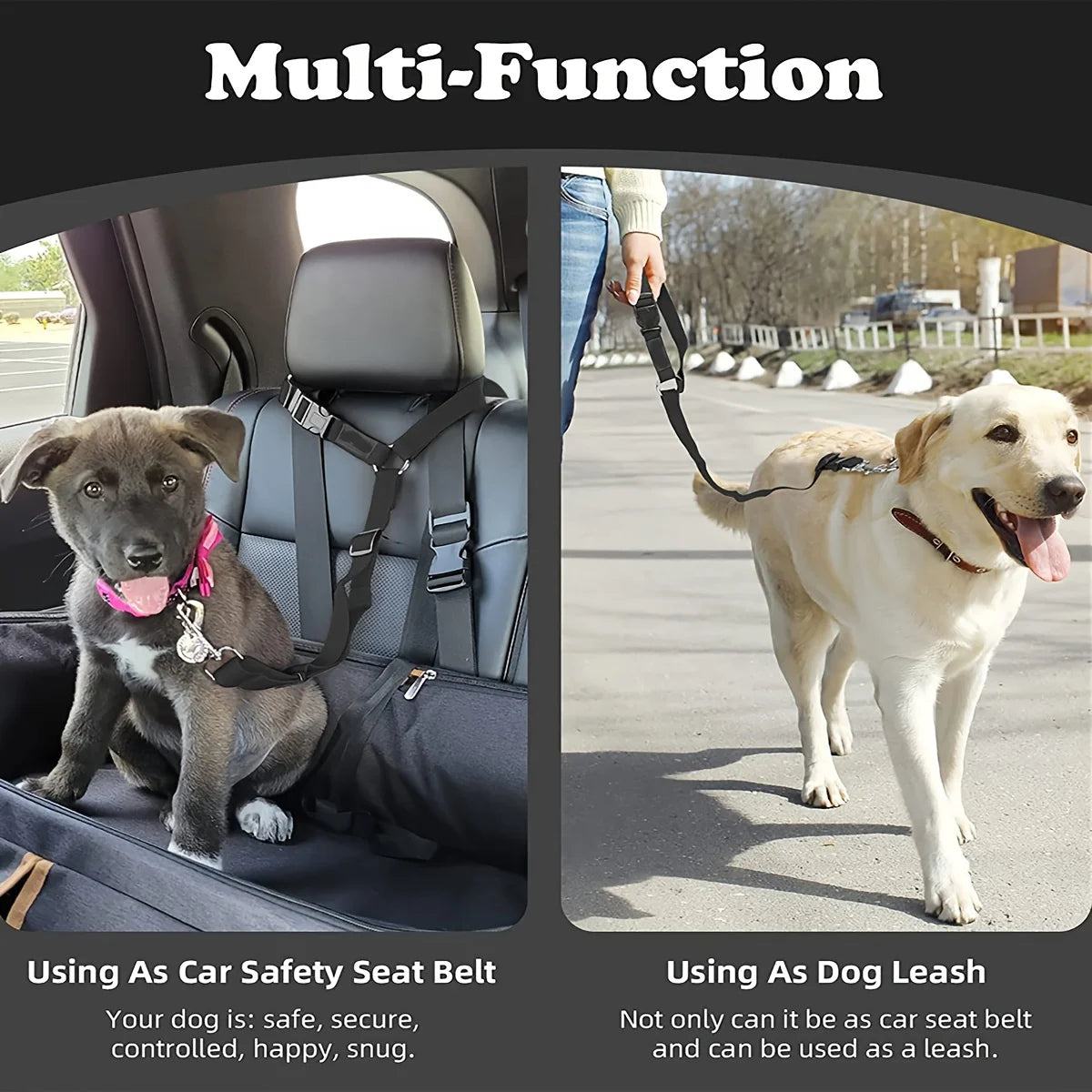 Ring Dog Car Seat Belt Durable Nylon Dog Seat Belt For Small Large Dogs Adjustable Lead Puppy Travel Car Safety Rope