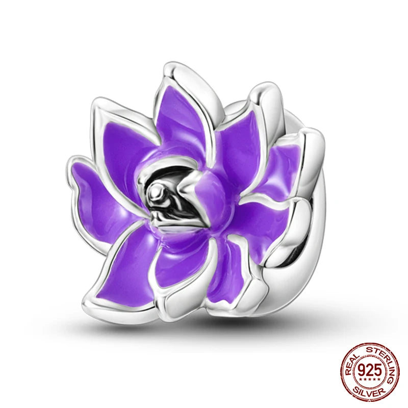 Fit Pandora 925 Original Bracelet 925 Silver Plate Flower Bird Series Charms Beads For Women Fashion DIY Jewelry Gifts Making