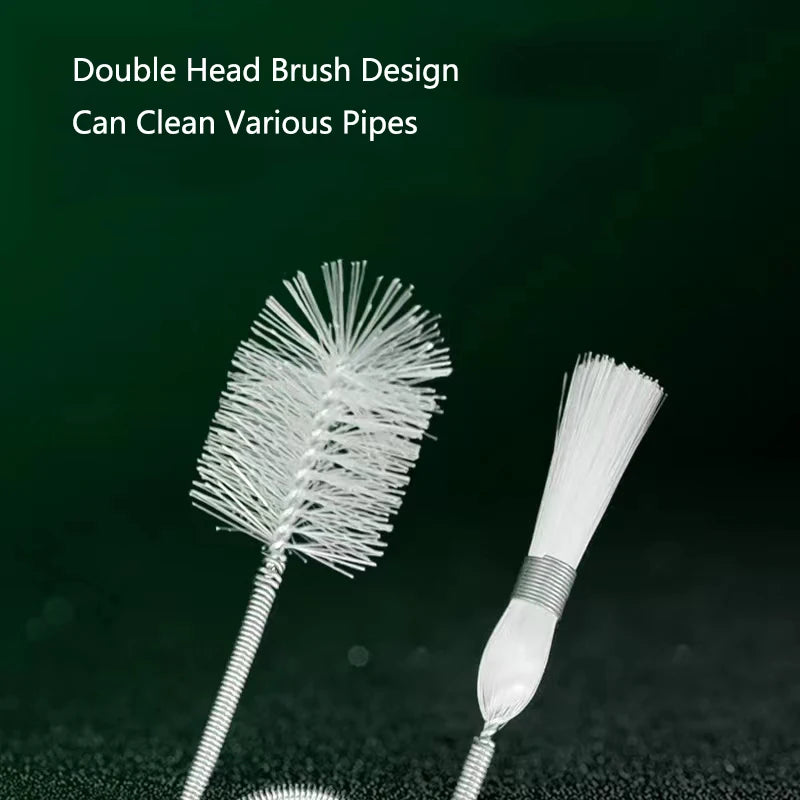 90cm Aquarium Tube Pipe Cleaning Brush Stainless Steel Water Filter Air Tube Flexible Hose Aquarium Accessories Double Heads