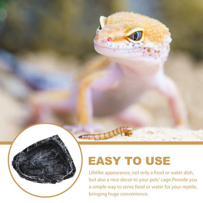 Durable Tortoise Water Dish Reptile Food Bowl Terrarium Container Pet Feeding Supplies Aquarium Decor