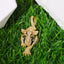 Juya 18K Real Gold Plated Cubic Zircon Bear Lion Bird Tiger Panther Head Leopard Charms For DIY Pendant Necklace Bracelet Making