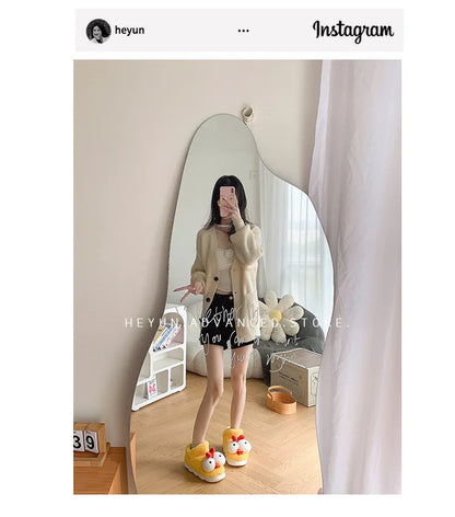 Women New Cute Cartoon Indoor Slippers Female Funny Yellow Chicken Winter Warm Fluffy Shoes Couples Home Floor Cotton Slippers