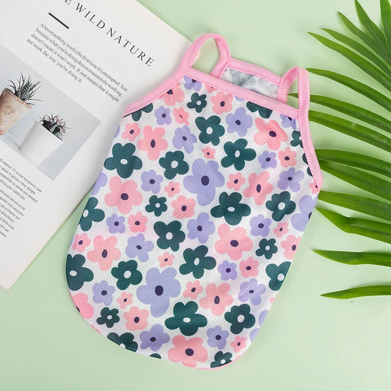 XS-XXL Ultra Thin Dog Cooling Vest Breathable Clothes Pet Clothes for Small Dogs Cute Fruit Print Summer Puppy Cat Cheap T-shirt