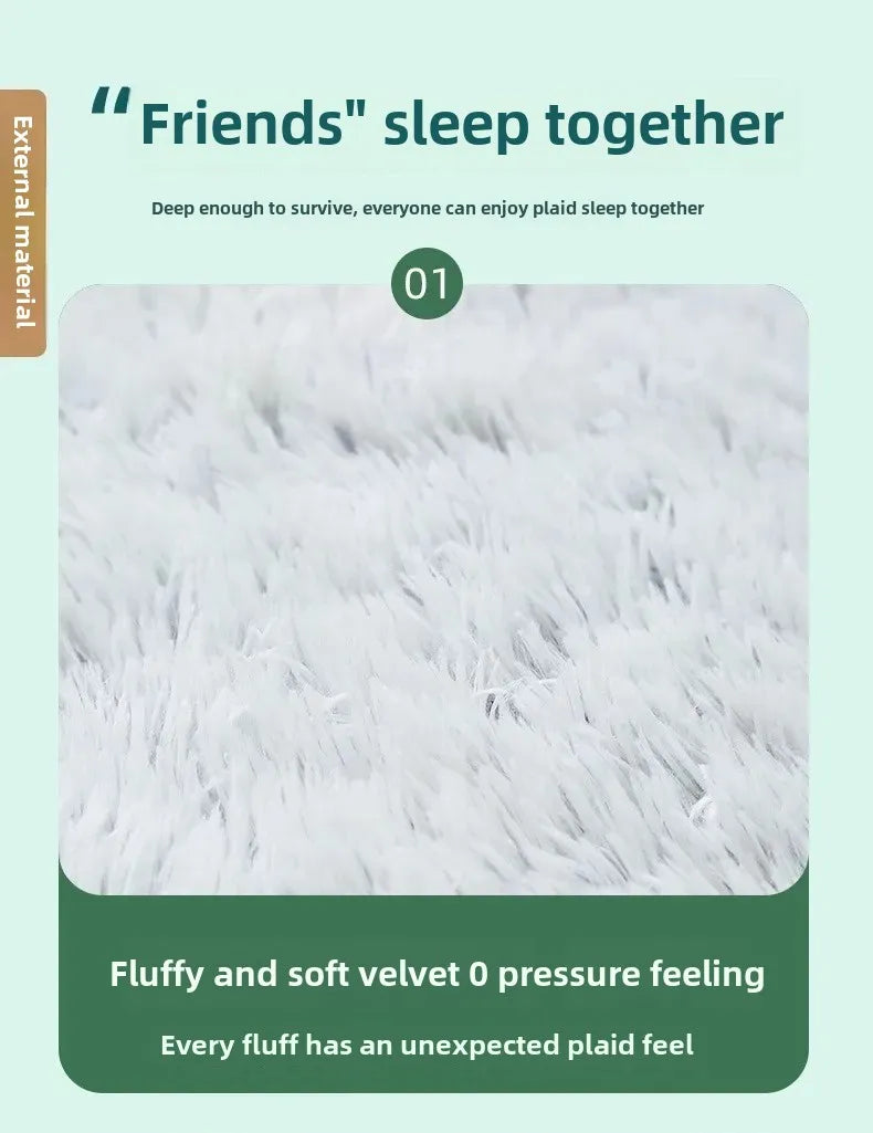 Plush Pet Bed with Pillow Quilt Winter Warm Large Foam Pad Pet Sleeping Pad Sofa Bed Removable and Washable Pet Kennel