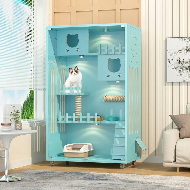Factory Luxury Wooden Pet Cage Customized Wood Guangdong Pet houses Cats Solid Sustainable Window Beds for Cats 3 Pcs Cat houses