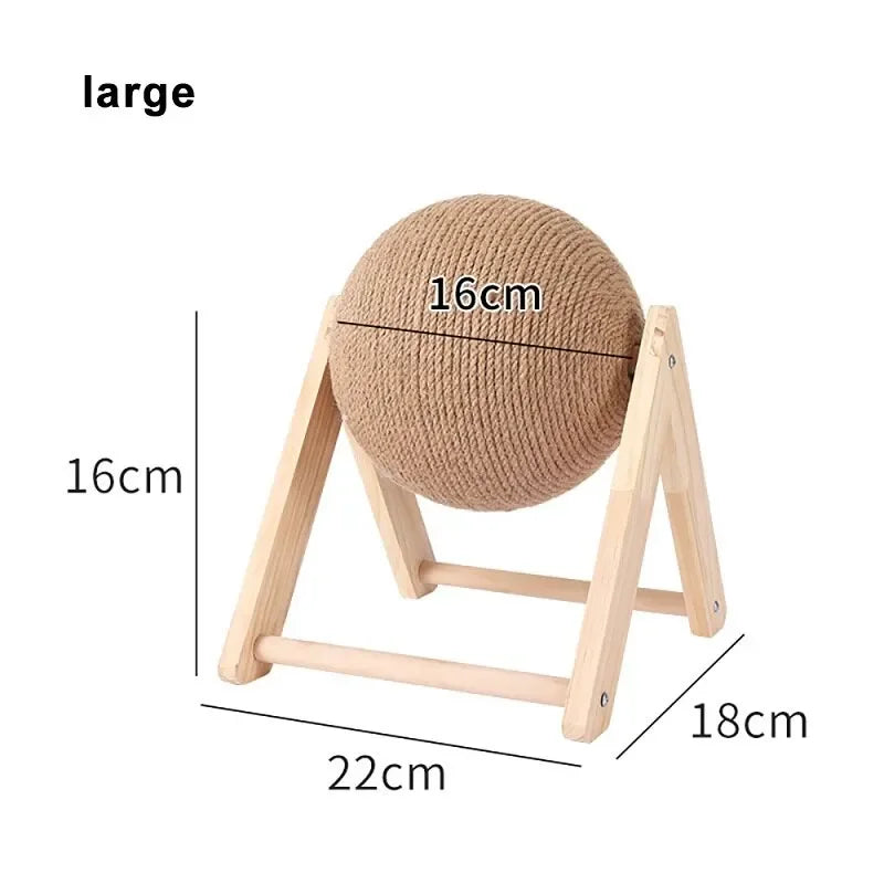 Cat Cratchers Ball Toys Sisal and Wood Stable Triangle Cats Indoor Stuff Sturdy Scratching Cool Scratch on Stand Spin