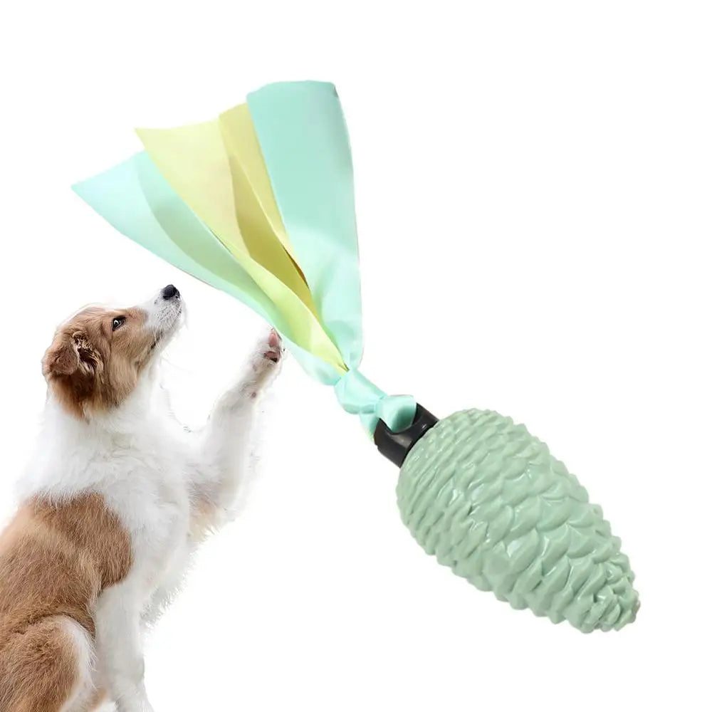 Pine Cone Dog Toy Squeaky Rope Dog Toy With Teething Strips Durable Soft Pet Toys For Puppy And Dog Energy Consuming Playtime