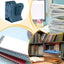 Desk Book Shelf Small Bookcase Telescopic Desktop Bookshelf Metal Desk Organizer With Pen Holder Desktop Bookcase Desk Top