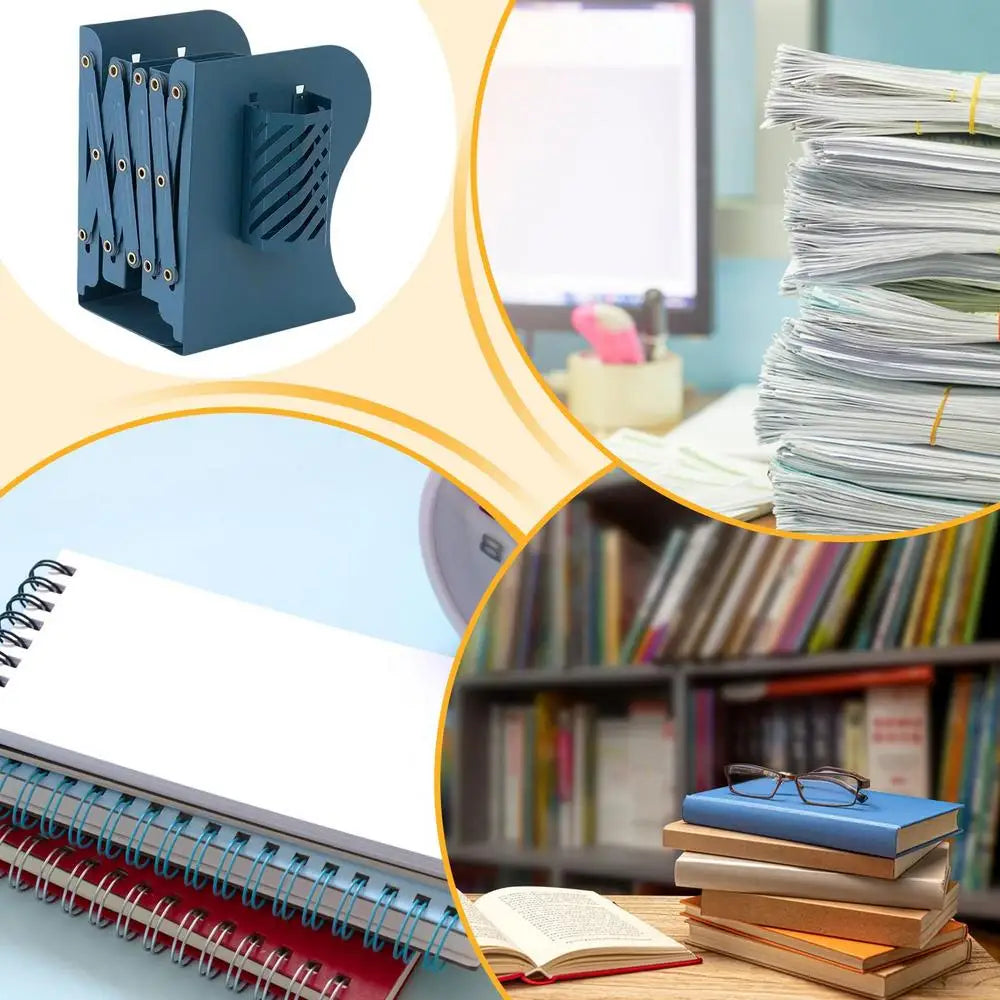 Desk Book Shelf Small Bookcase Telescopic Desktop Bookshelf Metal Desk Organizer With Pen Holder Desktop Bookcase Desk Top