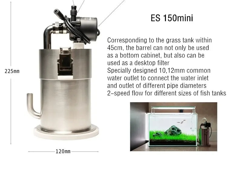 Aquarium Stainless Steel External Canister Filters Top Filter External Canister with Pump ADA Style Filter Bucket Barrel filtro