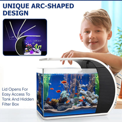 Wholesale Hygger 5 Gallon 19L Eco-Friendly Glass Aquarium Fish Tank with LED Lights and Filter Pump