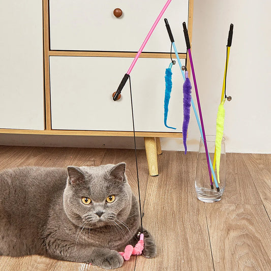 Cat Toy Cat Teaser Sticks Caterpillar Tease Cat Stick Insect Tease Cat Stick Plastic Rod Interactive Tease Cat Stick Cat Toy