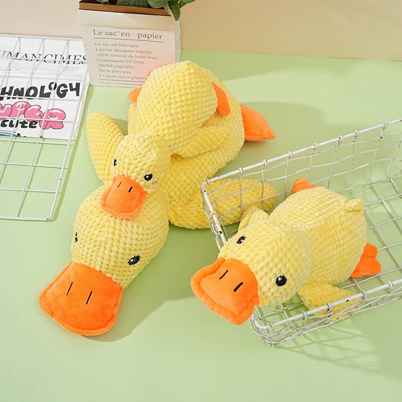 Dog toy plush companion sleeping duck bite resistant grinding sound making toy small and medium-sized dog pet relaxation tool