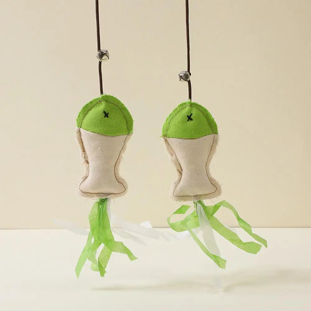 Fish Cat Toy Interactive Cat Toy Cat Toys With Bell For Indoor Outdoor Cats Interactive Fishing Stitchable Toy Interactive Game