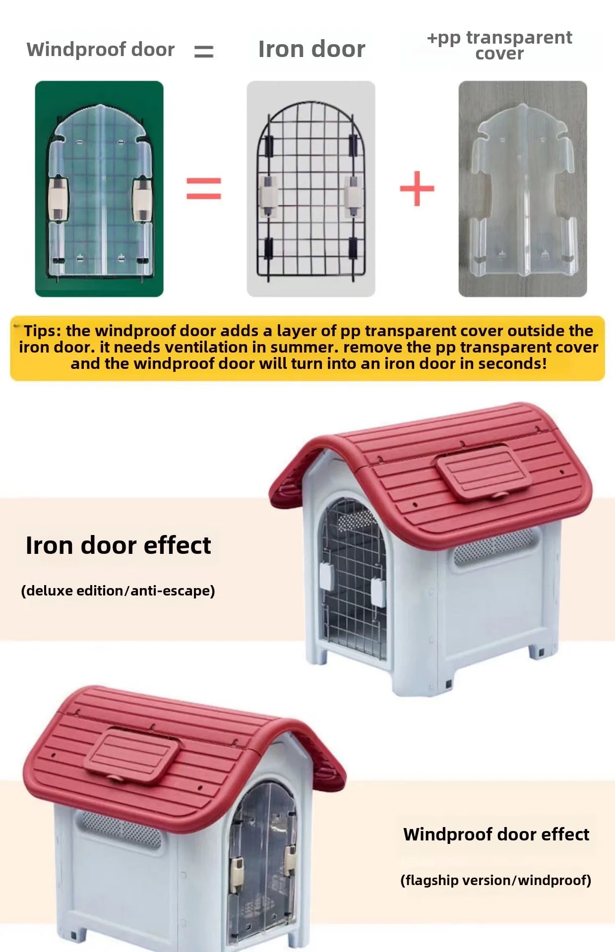 Outdoor kennel with toilet, sun protection in summer, universal in all seasons, outdoor rain-proof dog house, warm in winter, s