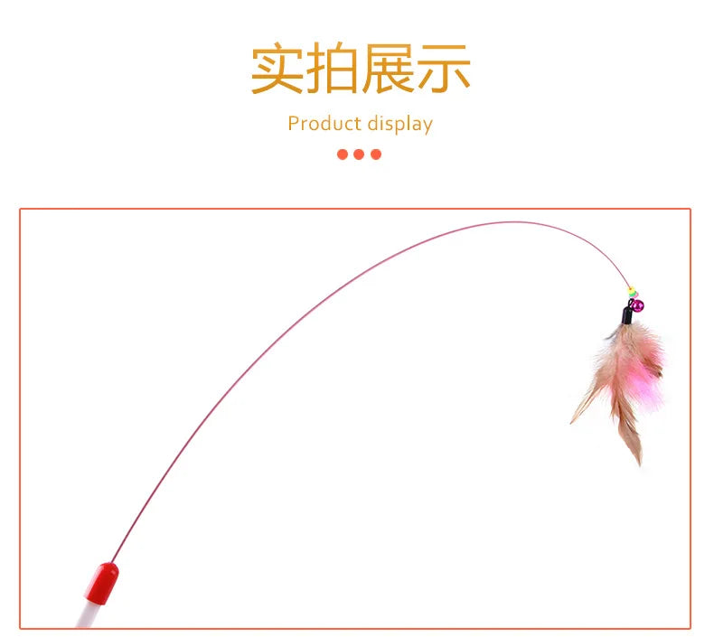 Wire Feather Cat Tickling Stick Pet Products for Cats Pet Cat Toys Interactive Cat Stick Toy Kitten Playing Pet Accessories