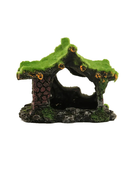Resin Aquarium Ornaments Decorations Artificial Mos House Cave Landscaping Accessories For Fish Tank Aquarium Background