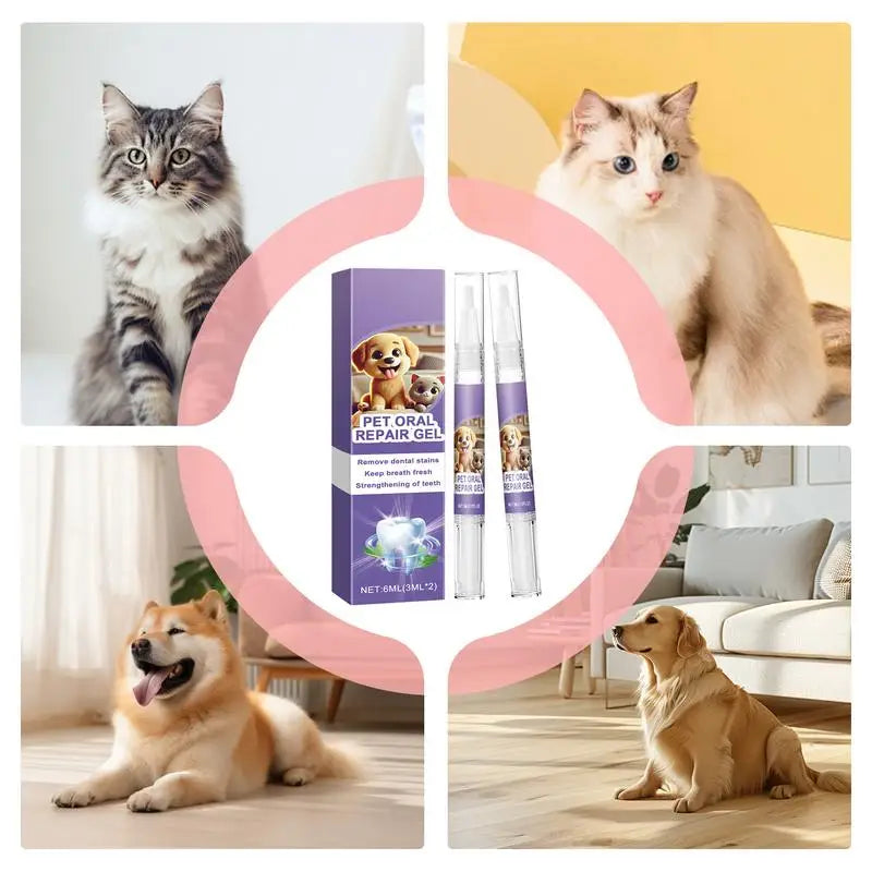 Pet Oral Repair Gel For Dogs Dog Oral Care 2X Care Cleaner Repair Gel Repair Gel Without Brushing For Eliminate Bad Breath