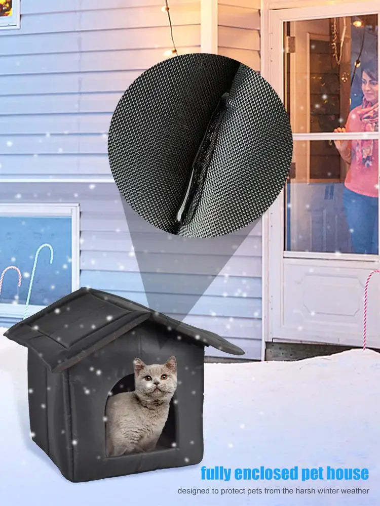 Winter Warm Waterproof Outdoor Pet House Cat Nest Thickened Cat Nest Tent Portable Travel Nest For Kitten Puppy Pets Supplies