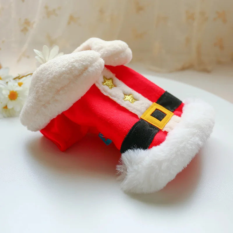 Luxury Christmas Dog Clothes for Small Dogs 2024 New Thicken Warm Fleece Dog Winter Coat Cold Weather Pet Apparel Puppy Costume
