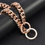 Stainless Steel Dog Chain Collar, Rose Gold Pet Necklace, Strong P Chain Choker for Small and Big Dogs, 15mm Width