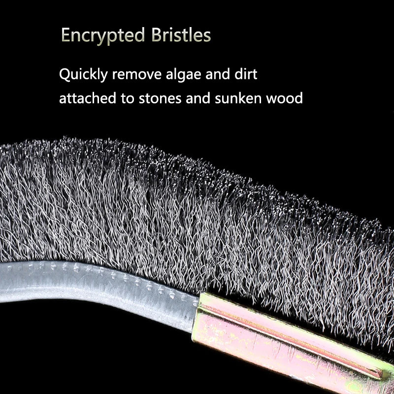Steel Wire Brush Aquarium Algae Cleaning Brush Nylon Brush Aquarium Cleaner Fish Tank Stain Cleaning Tools Accessories