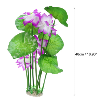 Uxcell Pond Flower Floating Lotus Leaves Artificial Flower Fake Lotus Plant Water Micro Landscape for Aquarium Garden Decoration