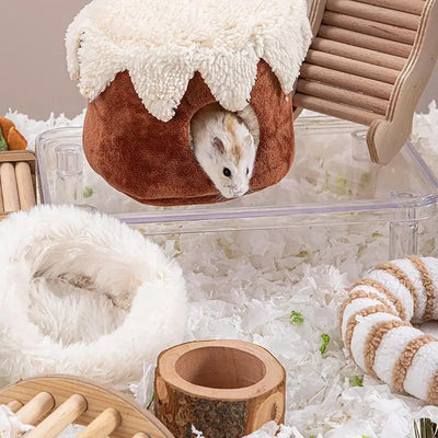 Hamster Houses And Hideouts Christmas Hamster Guinea Pig Hideouts Winter Sleeping House Washable And Removable Cute Hamster